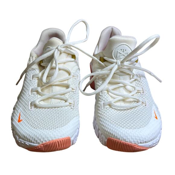 Nike Free Metcon 4 Womens 9 Sneakers Sail Total Orange training shoes CZ0596-104 - Picture 4 of 7